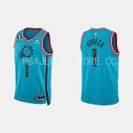 NBA 1 Booker Phoenix Suns 2022-23 city Maillot bleu brodé